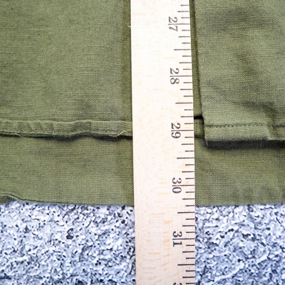 Mens Shirt XL Green Linen Button Down Long Sleeve Outdoors Minimalist Layer - Picture 9 of 16